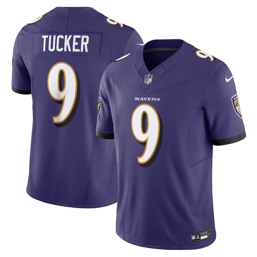 Men Baltimore Ravens #9 Justin Tucker Nike Purple Vapor F.U.S.E. Limited NFL Jersey